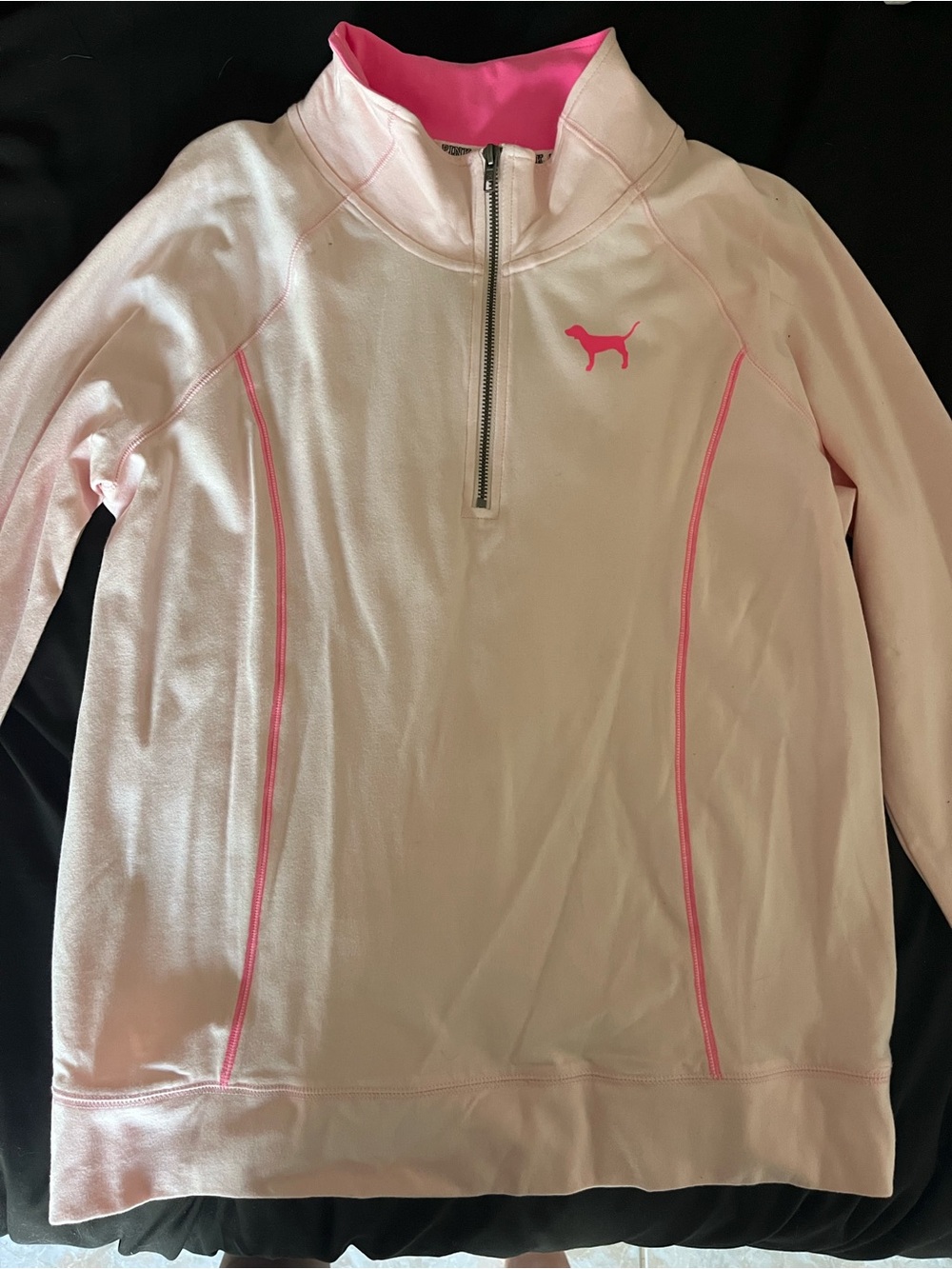 Victoria's Secret PINK Yoga Light Pink Quarter-Zip Pullover